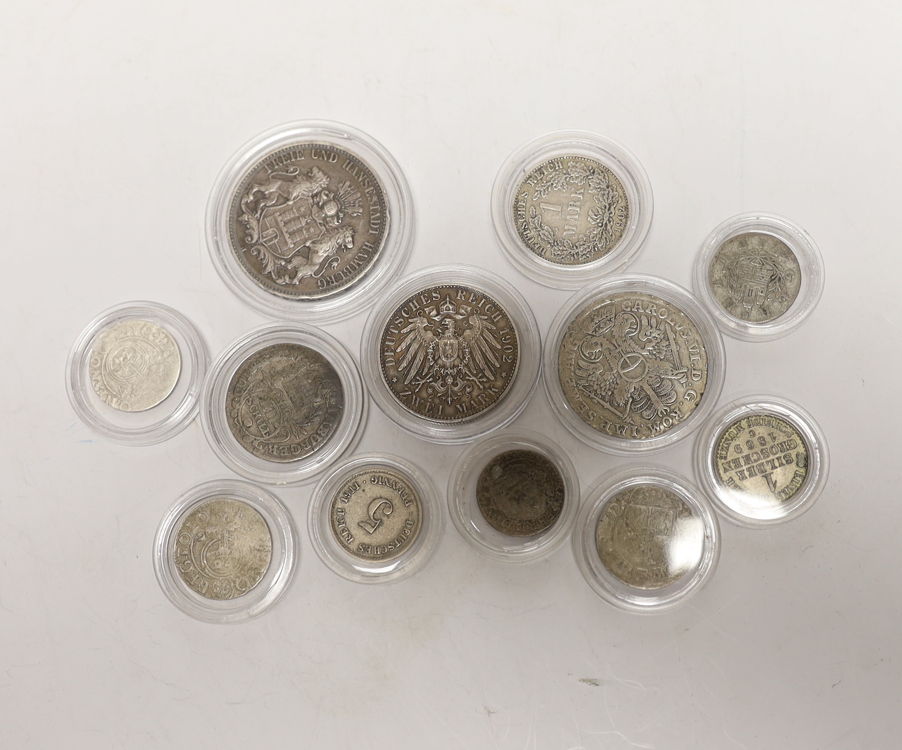 German States and German Empire - silver coins